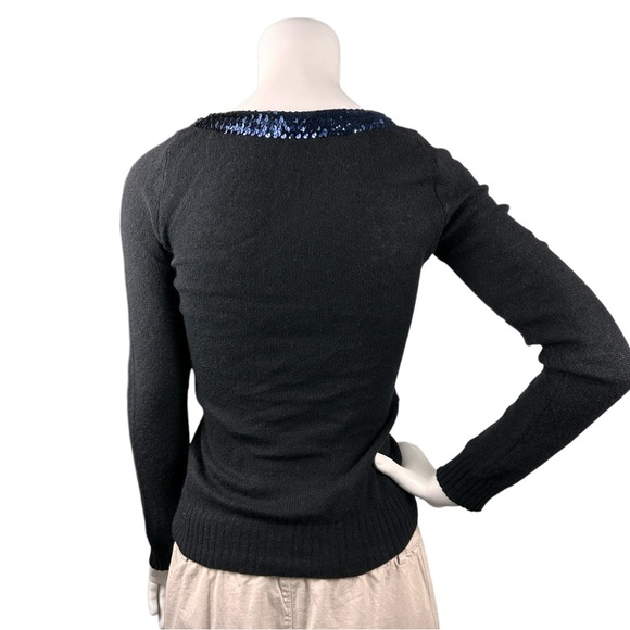 Cashmere Sequined Christopher Fischer  Sweater Black Mob Wife esthetic Size XS-S - Picture 3 of 11